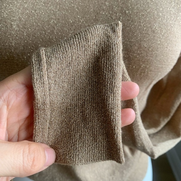 ZARA Gold Thread Turtleneck Knit Top Size S - Picture 3 of 5